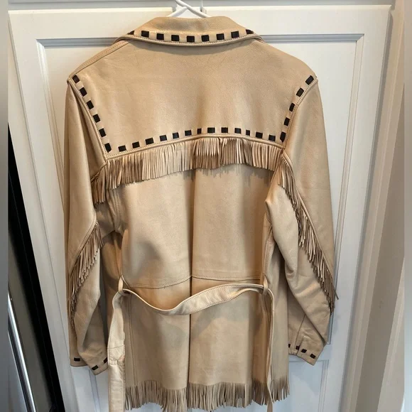 Vintage 1950 Western Fringed Deerskin Leather  Coat Size 8  Berlin Wisconsin - Picture 4 of 16